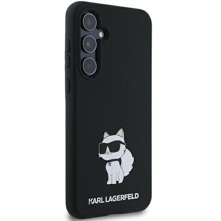 Oryginalne Etui KARL LAGERFELD hardcase Silicone Choupette Metal Pin KLHCSA35SMHCNPK do Samsung Galaxy A35 czarny