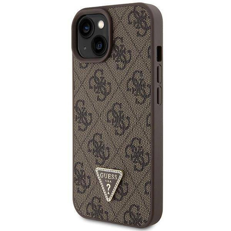 Oryginalne Etui APPLE IPHONE 15 PLUS Guess Hardcase Crossbody 4G Metal Logo (GUHCP15MP4TDSCPW) brązowe