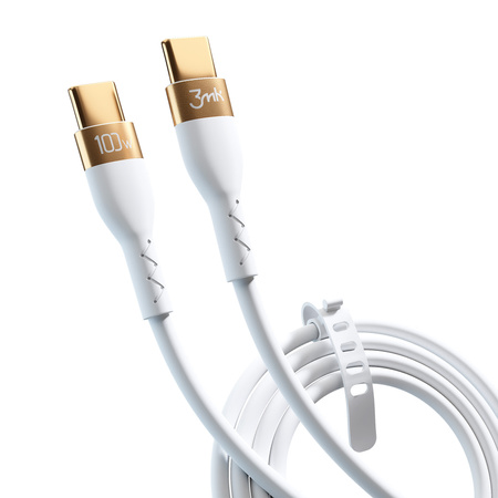 Accessories - 3mk Hyper Silicone Cable C to C 2m 100w White