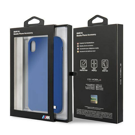 Oryginalne Etui IPHONE XR BMW Hardcase Silicone M Collection (BMHCI61MSILNA) niebieskie