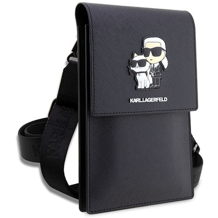 Karl Lagerfeld Torebka KLWBSAKCPMK czarny/black Saffiano Karl & Choupette