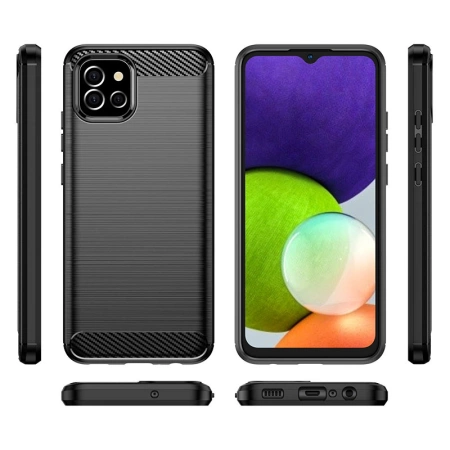 Carbon Case Flexible Hülle für Samsung A03S EU (166,5) schwarz