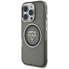 Original Handyhülle IPHONE 16 PRO MAX Guess IML Metal Mountain Logo MagSafe schwarz