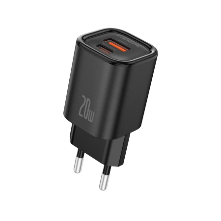 FONENG wall charger EU70 PD 20W 1xUSB-C + 1xUSB QC3.0 + cable USB-C - USB-C Black