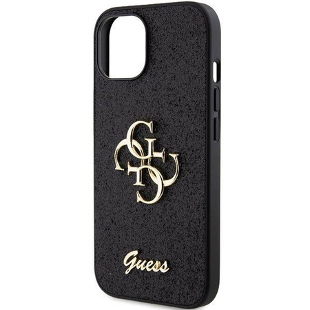 Oryginalne Etui APPLE IPHONE 15 Guess Hardcase Glitter Script Big 4G (GUHCP15SHG4SGK) czarne