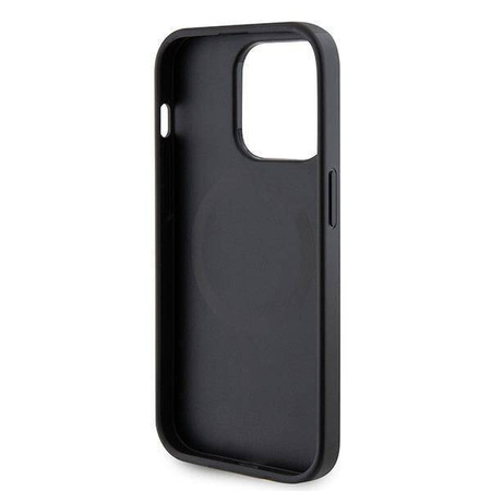 Etui Guess Saffiano MagSafe do iPhone 15 Pro - czarne