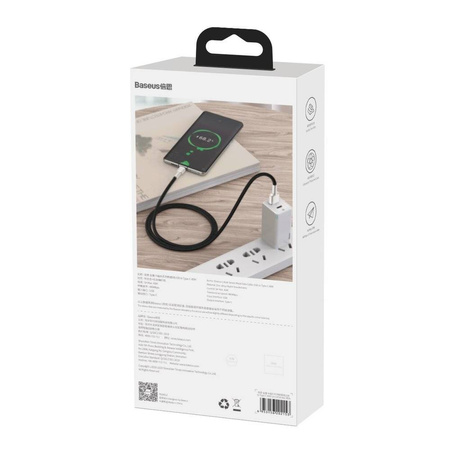 Baseus Cafule Metal Data kabel USB - USB Typ C 66W Quick Charge 1m czarny (CAKF000101)
