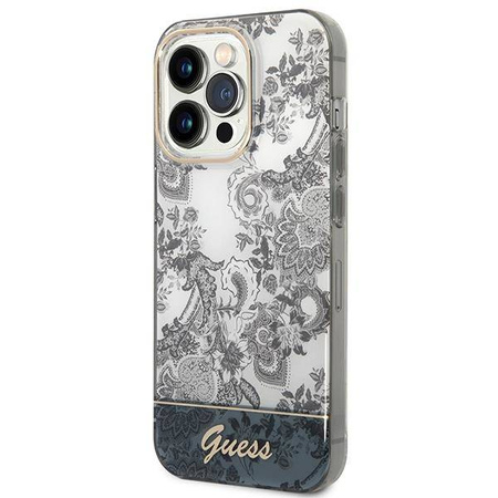 Guess GUHCP14XHGPLHG iPhone 14 Pro Max 6,7 "Grau / Graue Hartschalen-Porzellankollektion