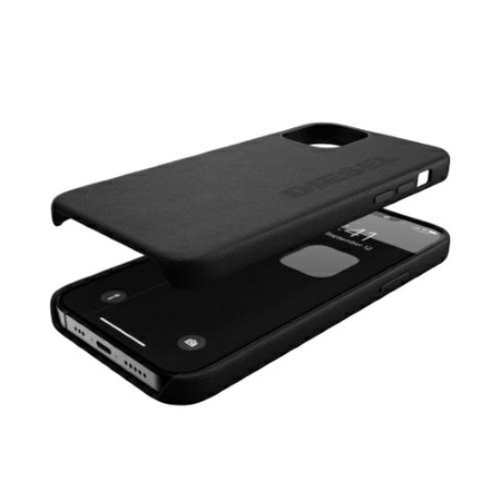 Diesel Moulded Case Premium LeatherWrap iPhone 12 Pro Max czarny/black 42517