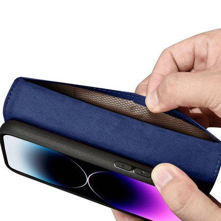 iCarer Wallet Case 2in1 iPhone 14 Pro Max Leder Flip Cover Anti-RFID blau (WMI14220728-BU)