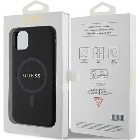Oryginalne Etui IPHONE 11 / XR Guess Hardcase Saffiano MagSafe (GUHMN61PSAHMCK) czarne