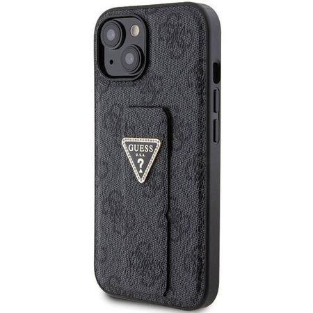 Guess Grip Stand 4G Triangle Strass case for iPhone 15 - black