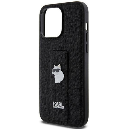 Karl Lagerfeld nakładka do iPhone 13 Pro 6,1" KLHCP13LGSACHPK HC GRIPSTAND SAFFIANO CHOUPETTE PINS czarna