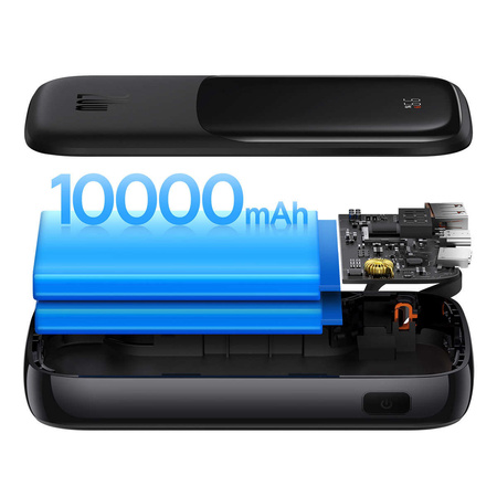 Powerbank 10000 mAh 20 W Baseus Qpow Pro Overseas Edition + USB C 3A Kabel – Schwarz