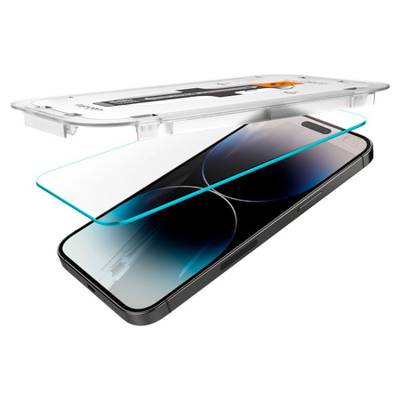 GEHÄRTETES GLAS Spigen GLAS.TR „EZ FIT“ 2ER-PACK IPHONE 14 PRO KLAR