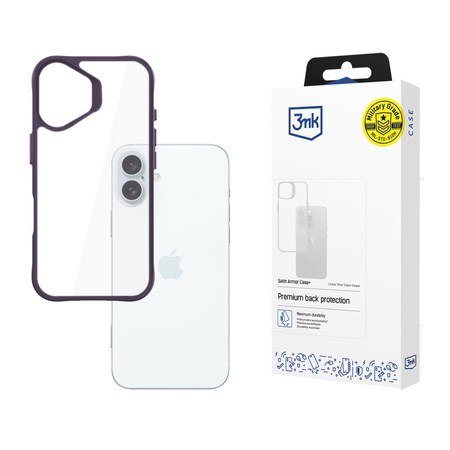 3MK SatinArmor+ Case iPhone 16 Plus 6.7" fioletowy/purple Military Grade