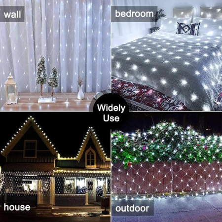 Sieć / Kurtyna Ledowa (240 lampek LED) 3m x 3m, COLD WHITE / ZIMNY BIAŁY