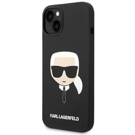 Oryginalne Etui IPHONE 14 PLUS Karl Lagerfeld Harcase Silicone Karl's Head czarne