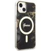 Guess, GUHMP14MHTMRSK iPhone 14 Plus 6,7" schwarz/schwarzes Hardcase Golden Marble MagSafe