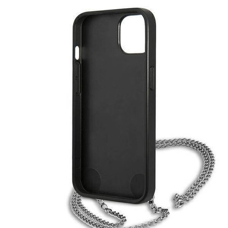 Oryginalne Etui IPHONE 13 MINI Karl Lagerfeld Hardcase Leather Textured And Chain (KLHCP13SPMK) czarne