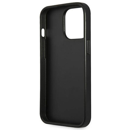 Original Case IPHONE 13 PRO MAX Guess Hardcase Saffianotriangle Logo (GUHCP13XPSATLG) silver