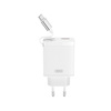 XO ładowarka sieciowa CE31 1x USB 1x USB-C 30W biała z kablem USB-C zwijanym