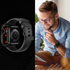 Kingxbar CYF148 2in1 Rugged Case for Apple Watch SE, 6, 5, 4 (44 mm) Stainless Steel with Strap Black