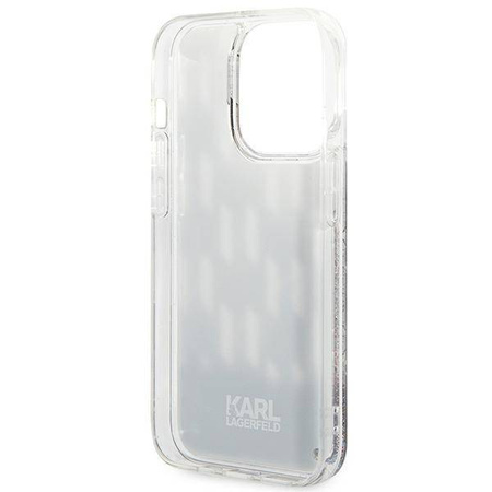 Oryginalne Etui IPHONE 14 PRO Karl Lagerfeld Hardcase Liquid Glitter Monogram (KLHCP14LLMNMK) czarne