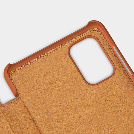 Nillkin Qin Case etui do Xiaomi Redmi Note 11 Pro+ (China) / Redmi Note 11 Pro (China) osłona na aparat kabura pokrowiec obudowa z klapką brązowy