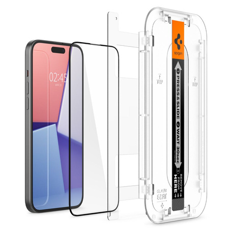 TEMPERED GLASS Spigen GLAS.TR "EZ FIT" FC IPHONE 15 BLACK