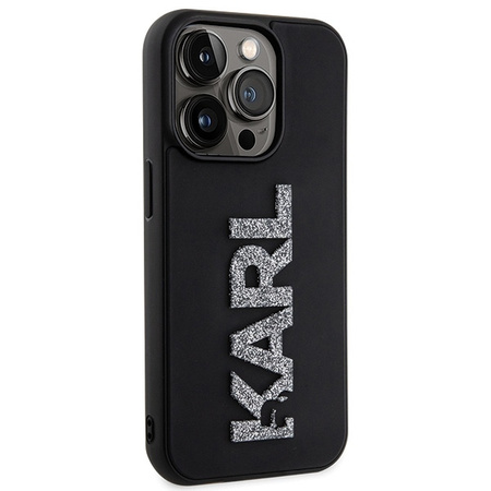 Karl Lagerfeld nakładka do iPhone 15 Pro 6,1" KLHCP15L3DMBKCK czarna HC 3D Logo Glitter