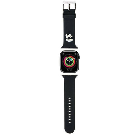Armband für APPLE WATCH 4 / 5 / 6 / 7 / 8 / SE (38 / 40 / 41 MM) Karl Lagerfeld Strap 3D Rubber Karl Head (KLAWMSLKNK) schwarz