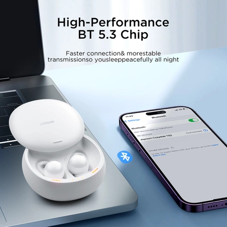 TWS Joyroom JR-TS2 Kabellose Kopfhörer der Cozydots-Serie mit aktiver Geräuschunterdrückung, Bluetooth 5.3 – Weiß