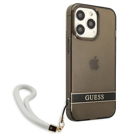 Guess GUHCP13LHTSGSK iPhone 13 Pro / 13 6,1 &quot;schwarz / schwarzes Hardcase Translucent Stap