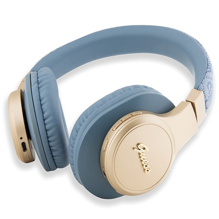 Słuchawki nauszne Guess 4G Script Bluetooth - niebieskie