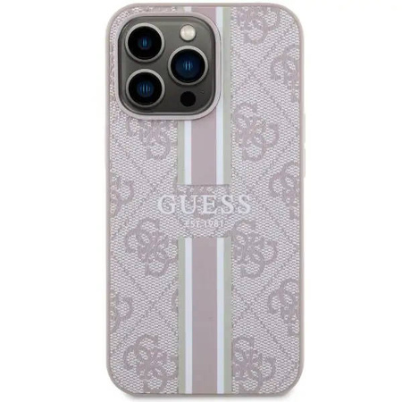Guess GUHMP13LP4RPSP iPhone 13 Pro / 13 6,1&quot; rosa/rosa Hartschale 4G bedruckte Streifen MagSafe