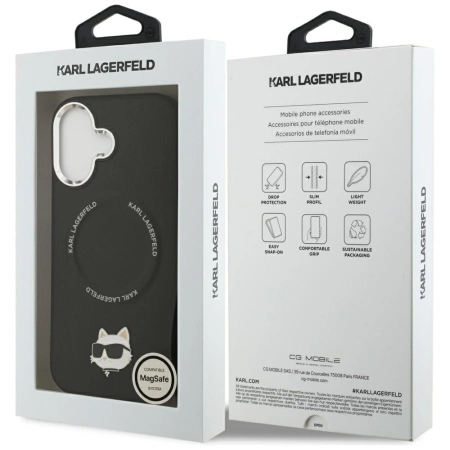 Etui Karl Lagerfeld Choupette Pin MagSafe do iPhone 17 - czarne