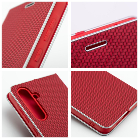 Kabura LUNA Book Carbon do SAMSUNG A20e czerwony
