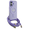 Original Handyhülle IPHONE 16 Guess Hardcase Crossbody Cord Script MagSafe (GUHMP16SHCTSGNSU) violett