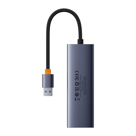 Baseus UltraJoy 4in1 USB-A Hub 3 x USB-A 3.0 + RJ45 - Grau