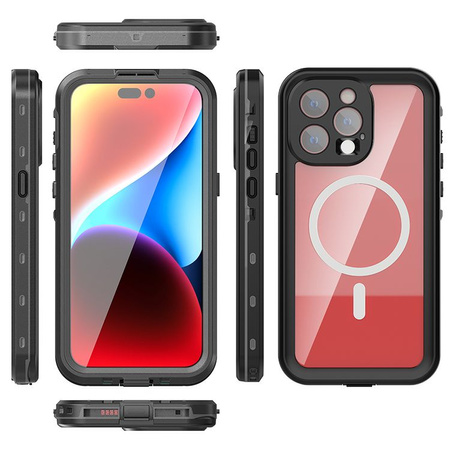 Futerał wodoodporny SHELLBOX DOT kompatybilny z MagSafe do IPHONE 15 Pro Max czarny