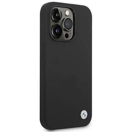 BMW Liquid Silicone Case Metal Logo – Etui iPhone 14 Pro Max (Czarny)