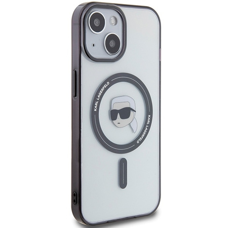 Karl Lagerfeld KLHMP15SHKHNOTK iPhone 15 6.1" transparent hardcase IML Karl`s Head MagSafe