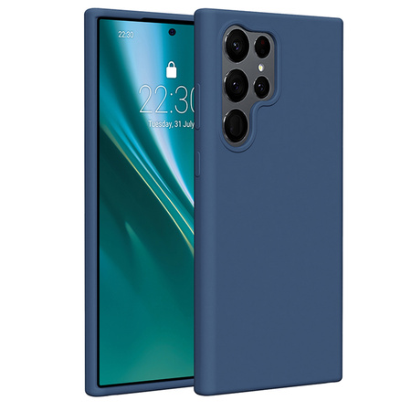 Nakładka Etteri Silicone Case do Samsung Galaxy S23 Ultra ciemnoniebieska