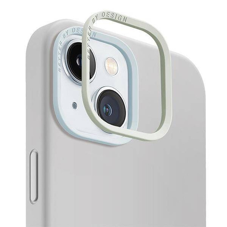 Uniq Lino Hue iPhone 15 Hülle 6,1&quot; Magclick Charging Hellgrau/Kreidegrau