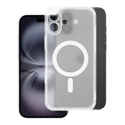 Futerał FROST MAG COVER z ochroną aparatu kompatybilny z MagSafe do IPHONE 17 Pro transparentny zmrożony