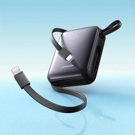 Joyroom JR-PBF27 10000mAh 22.5W Powerbank with Built-in USB-C and Lightning Cables - Black
