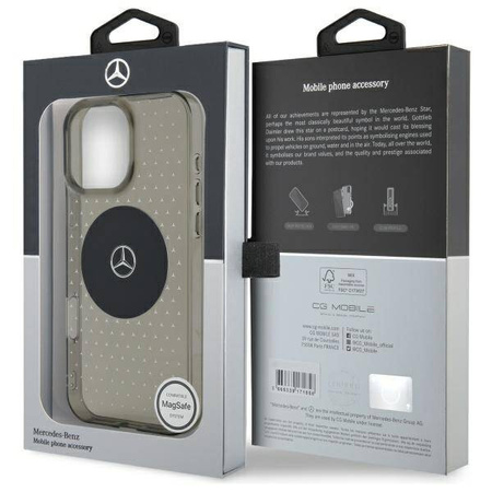 Mercedes nakładka do iPhone 16 Pro 6,3" MEHMP16L23HCPK Hardcase MB Case Star Pattern czarna