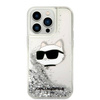 Karl Lagerfeld Liquid Glitter NFT Choupette Head - Etui iPhone 14 Pro (srebrny)