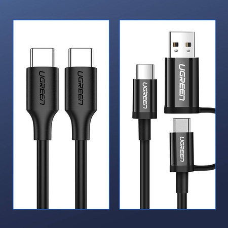Ugreen USB Type C charging and data cable 3A 1m black (US286)